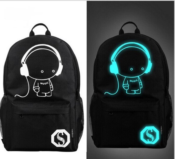 Рюкзак светящиеся в темноте c USB портом