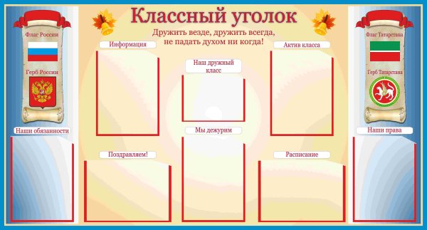 Уголок класса Радуга начальной школе