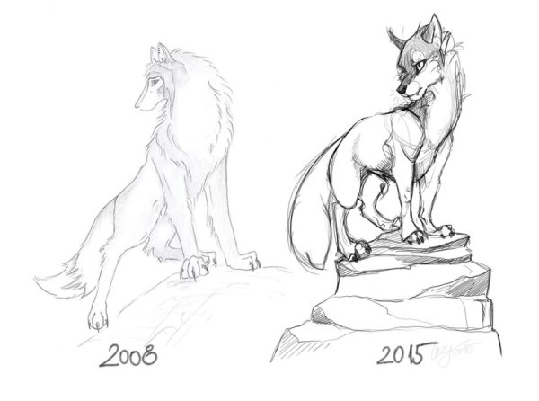 После рисунки карандашом