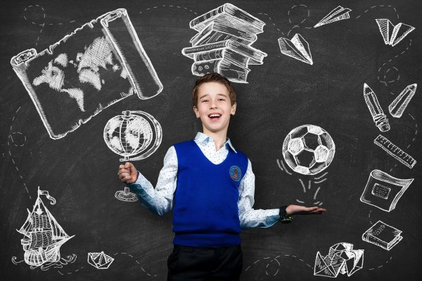 Школьная доска с надписями мелом