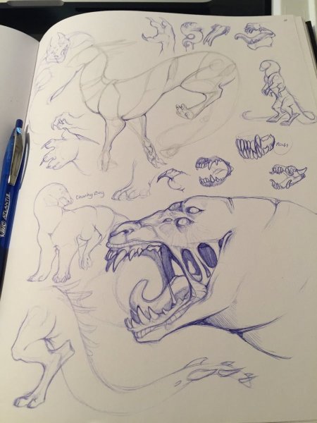 Динозаврики в скетчбуке
