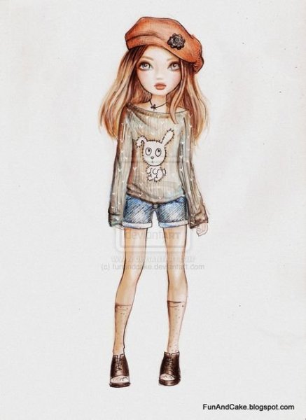 Современная девочка рисунок