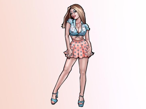 Мини девушки нарисованные