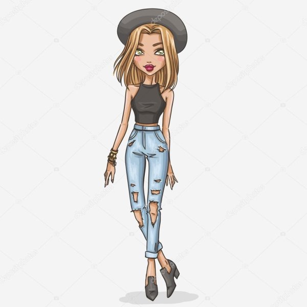 Красивые модные мультяшные девочки