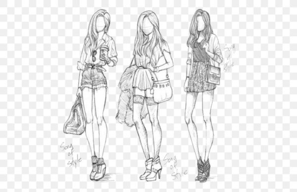 Срисовки девочек красивых и модных