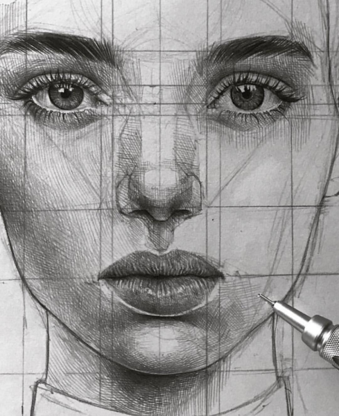 Лицо карандашом