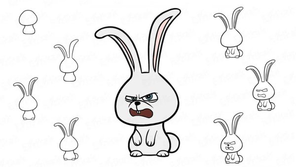 Легкий рисунок зайчика для срисовки