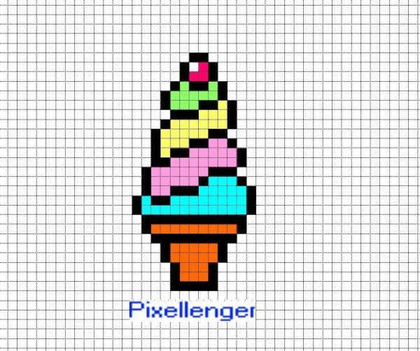 Рисунки в клеточку мороженое