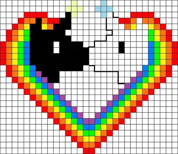 Рисунки по клеточкам маленькие радужные