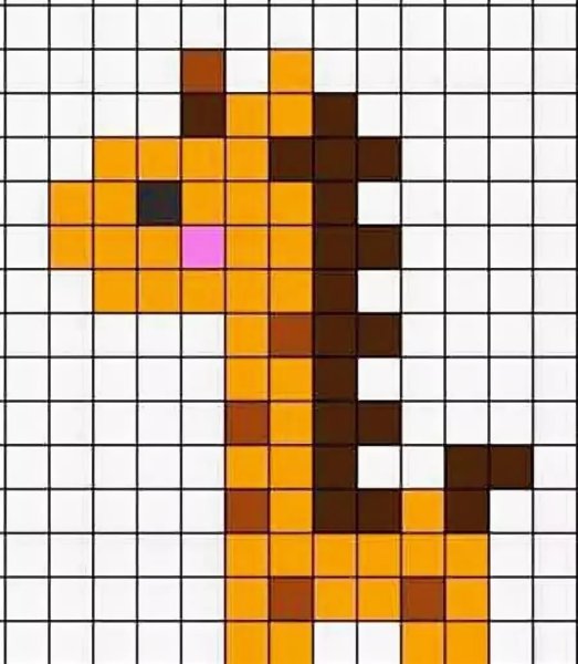 Рисунки по клеточкам животные лёгкие