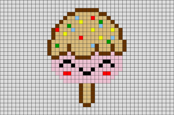 Рисунки по клеточкам мороженое