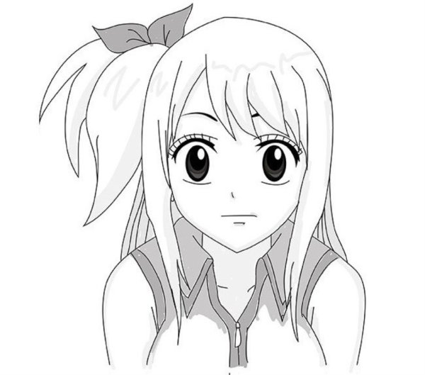 Хвост феи Люси карандашом