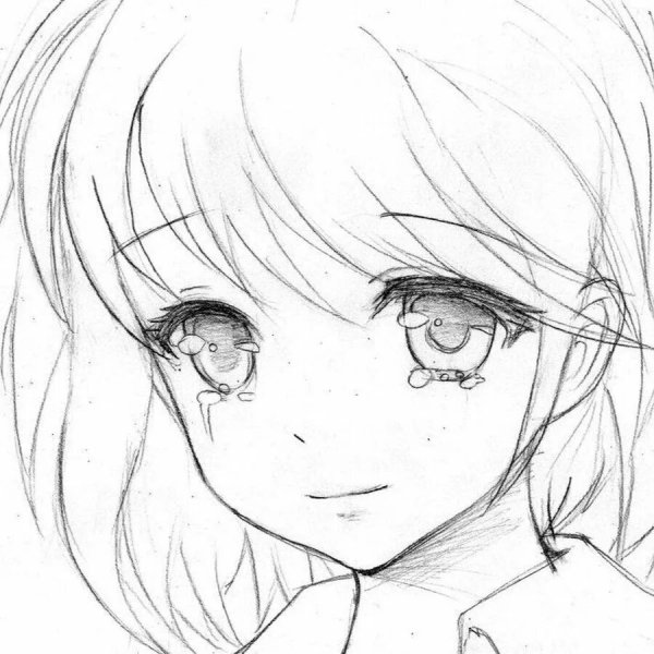 Аниме лицо карандашом