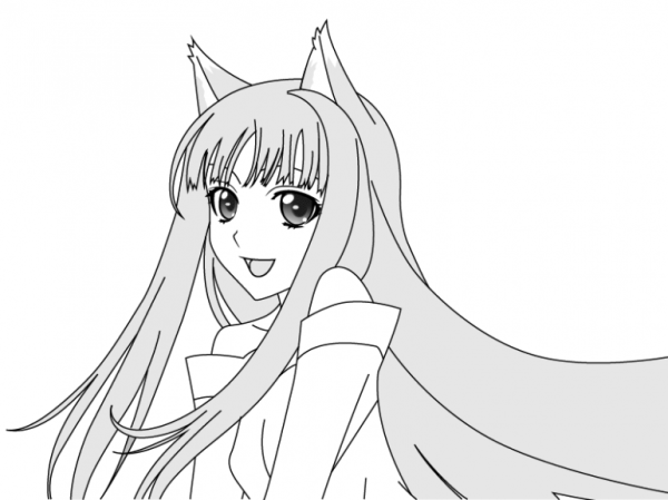 Раскраски аниме волчица и пряности