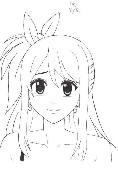 Аниме срисовать хвост феи Люси
