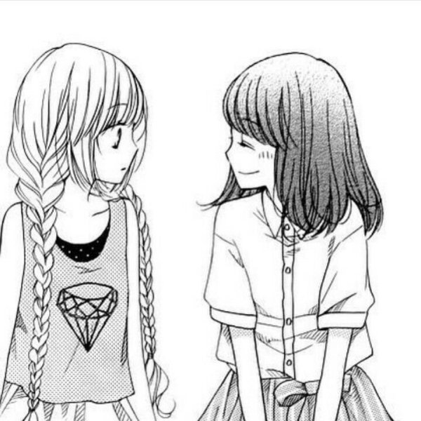 Аниме подруги карандашом
