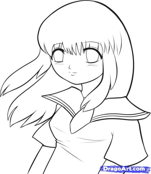 Рисунок аниме легкий