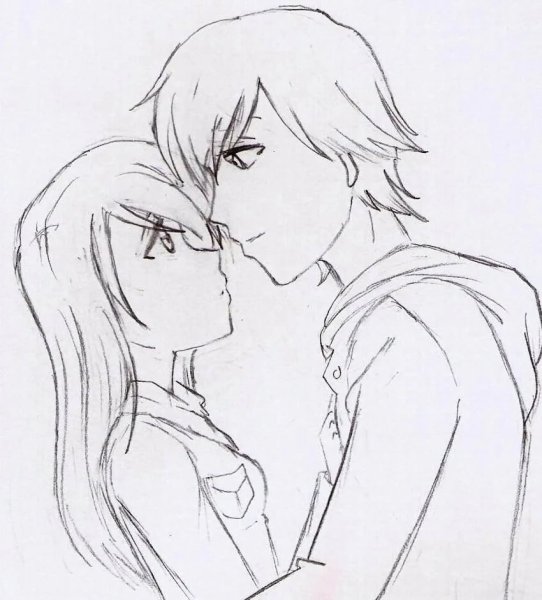 Аниме парочки карандашом