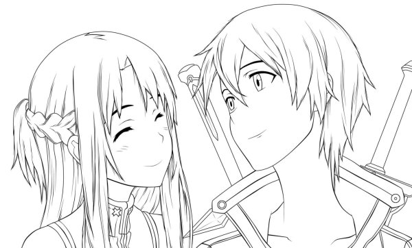 Аниме карандашом Асуна