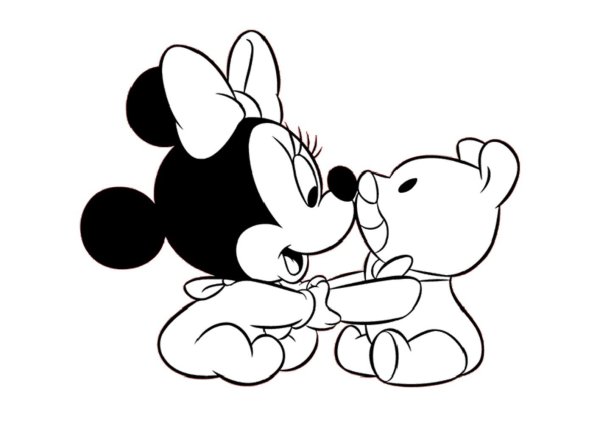 Микки Маус малыш раскраска