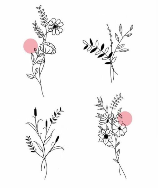 Тату растения эскизы
