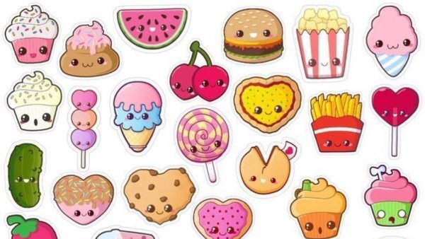 Распечатка еда с глазами