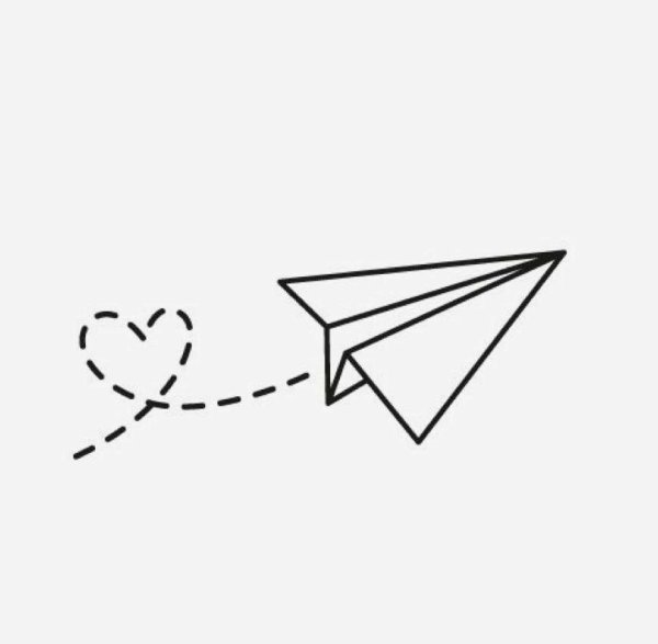 Тату бумажный самолетик эскиз