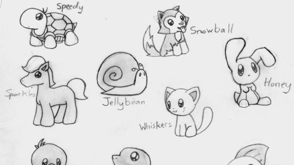 Рисунки для срисовки для начинающих милые животные